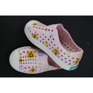 Native Pink Floral Print Size C9 Rubber Slip On Shoes